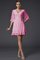 Abito da Damigella V-Scollo con Mezze Maniche A-Line Mini in Chiffon