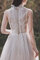 Abito da sposa a-line con perla in raso assorbente a terra con perline