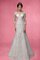Abito da Sposa Sirena con Tre Quarti Lunghezza Maniche con Fiore Conservatore Sogno