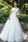 Abito da Sposa Lunghi Barchetta con Fiore Cappellino Ball Gown