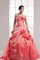 Abito Quinceanera Ball Gown Senza Maniche con Fiore con Stropicciato con Applique