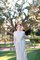 Abito da Sposa Conservatore in Chiffon con Maniche Lunghe Schiena Nuda con Piega