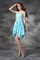 Abito da Damigella Mini in Chiffon Cerniera Senza Maniche con Increspature