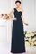 Abito da Damigella con Festone in Chiffon con Piega A-Line Alta Vita