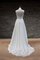 Abito da Sposa con Bottone Schiena Nuda in Pizzo in Chiffon a Riva