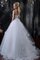 Abito da Sposa Naturale in Tulle con Seghettato Allacciato con Festone