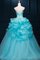 Abito Quinceanera con Applique in Organza Naturale Lunghi Cuore
