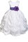 Abito da Cerimonia Bambini con Increspature con Fiore Senza Maniche Tondo A-Line
