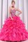 Abito Quinceanera Senza Maniche in Tulle Ball Gown con Cascata Volant Allacciato