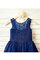 Abito da Cerimonia Bambini in Pizzo Principessa A-Line Tondo con Fiore