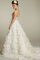 Abito da Sposa Cuore con Increspature in Organza con Perline Senza Maniche