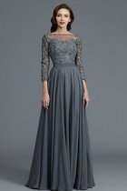 Abito Mamma Sposa Largo A-Line in Chiffon Principessa A Terra