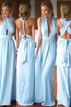 Abito da Damigella Naturale Senza Maniche in Chiffon A-Line Principessa