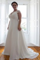 Abito da Sposa Moda Piu Grande Semplice in Chiffon con Applique