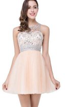 Abito Homecoming Cerniera con Perline decorato in Chiffon Semplice