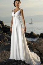 Abito da Sposa Formale E Informale Schiena Nuda Impero Semplice V-Scollo