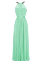 Abito da damigella Lupetto A-Line in Chiffon Cerniera con Piega