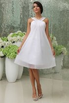 Abito da Sposa Senza Maniche A-Line in Chiffon Formale E Informale con Applique