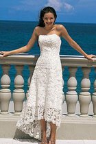 Abito da Sposa in Pizzo Formale E Informale Senza Maniche Senza Strap A-Line