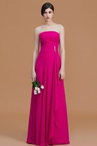 Abito da Damigella Cerniera con Increspature Senza Maniche in Chiffon Senza Spalline