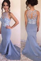 Abito da ballo con cristino naturale decorato sirena chaming spazzola treno