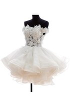 Abito da Sposa con Bottone Formale E Informale in Pizzo in Pizzo Mini