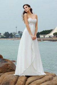 Abito da Sposa A Terra in Chiffon Principessa Cuore con Perline