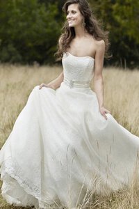 Abito da Sposa A-Line Moda Cuore in Pizzo Spazzola Treno