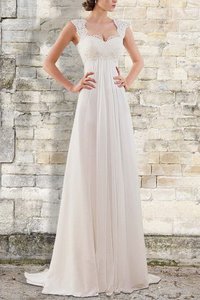 Abito da sposa eccellente cuore con piega senza maniche in chiffon impero