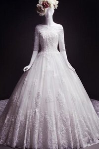 Abito da Sposa Coda A Strascico Corto Coda A Strascico Cappella in Tulle Largo con Fiocco