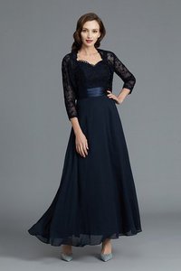 Abito Mamma Sposa in Chiffon Alla Caviglia Principessa Cuore Senza Maniche