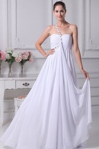 Abito da Sposa Medievale A-Line Monospalla a Riva con Festone