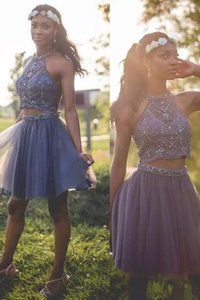 Abito homecoming mini in tulle magnifico a-line principessa con perline