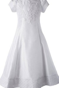 Abito da Cerimonia Bambini A-Line Naturale A Terra con Applique con Manica Corte