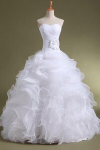 Abito da Sposa con Perline in Pizzo Allacciato A-Line in Pizzo