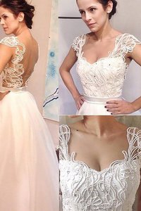 Abito da Sposa Senza Maniche Naturale A-Line Principessa in Tulle