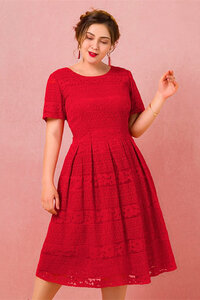Abito da sera mini in pizzo moda largo brillante semplice