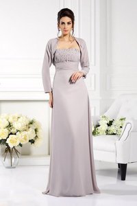 Abito Mamma Sposa Lunghi A-Line in Chiffon Cerniera con Perline