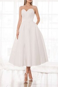 Abito da sposa bella sotto ginocchio cerniera mini con criss-cross conotta