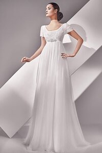 Abito da Sposa con Perline Impero con Cristino Vintage Elegante