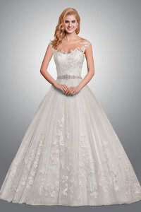 Abito da Sposa Shiena Sheer Pudica A Terra Lunghi con Perline