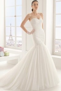 Abito da Sposa Romantico con Applique Pudica A Terra Semplice