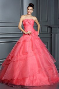 Abito Quinceanera Allacciato Ball Gown Alta Vita A Terra Lunghi