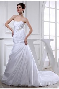 Abito da Sposa con Applique Senza Maniche Senza Strap Lunghi Alta Vita