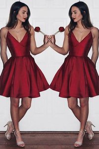 Abito Homecoming Senza Maniche Naturale V-Scollo Mini A-Line