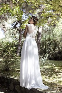 Abito da Sposa decorato con Fiore A-Line A Terra Largo