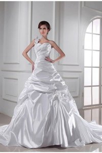 Abito da Sposa in Raso Satin Elastico Monospalla Allacciato Cuore A-Line