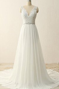 Abito da Sposa Semplice V-Scollo Favola Seducente a Riva