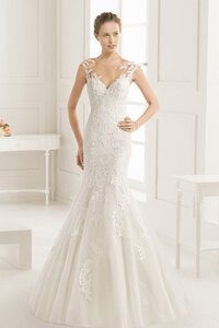 Abito da Sposa Sensuale a Chiesa a Sala con Ricamo con Applique