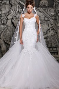 Abito da Sposa Sogno Sirena Moderno in Pizzo con Ricamo